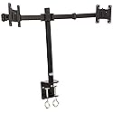 MonMount Dual LCD Monitor, Desk Mount Stand Arm Holds up to Two 27" Screens, Black (LCD-194B)