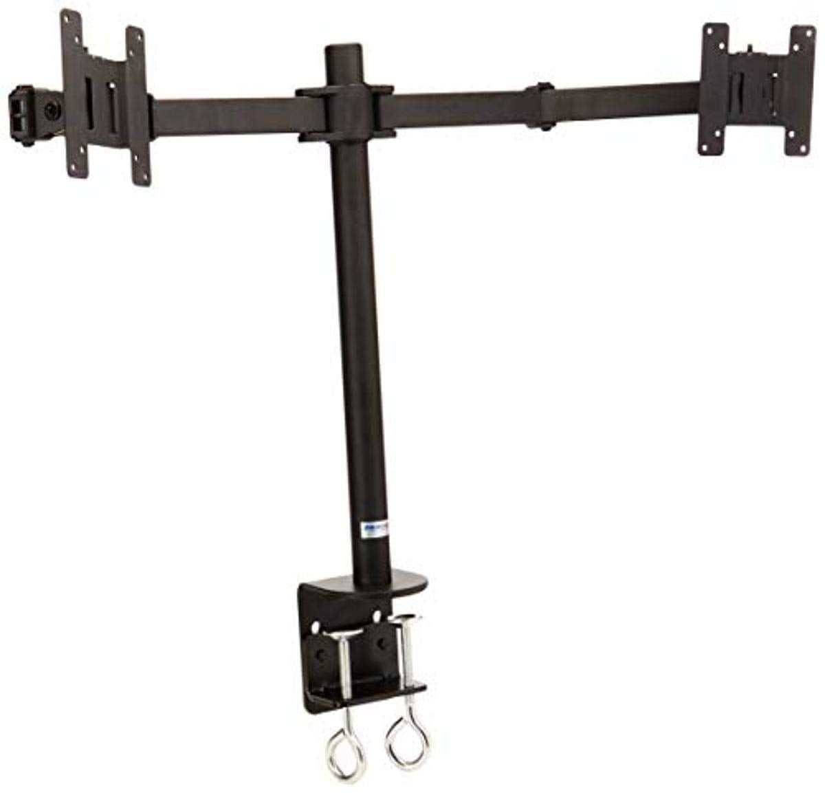 MonMount Dual LCD Monitor, Desk Mount Stand Arm Holds up to Two 27" Screens, Black (LCD-194B)
