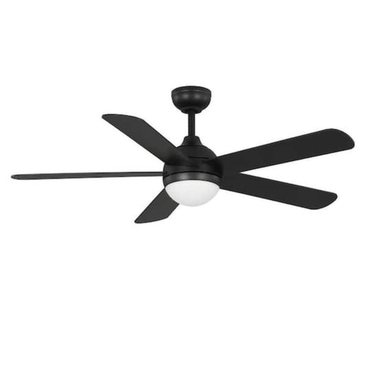 Hampton Bay Morland 52 in. Smart Indoor/Covered Outdoor Matte Black Ceiling Fan with Remote and Integrated LED Powered by Hubspace 59080