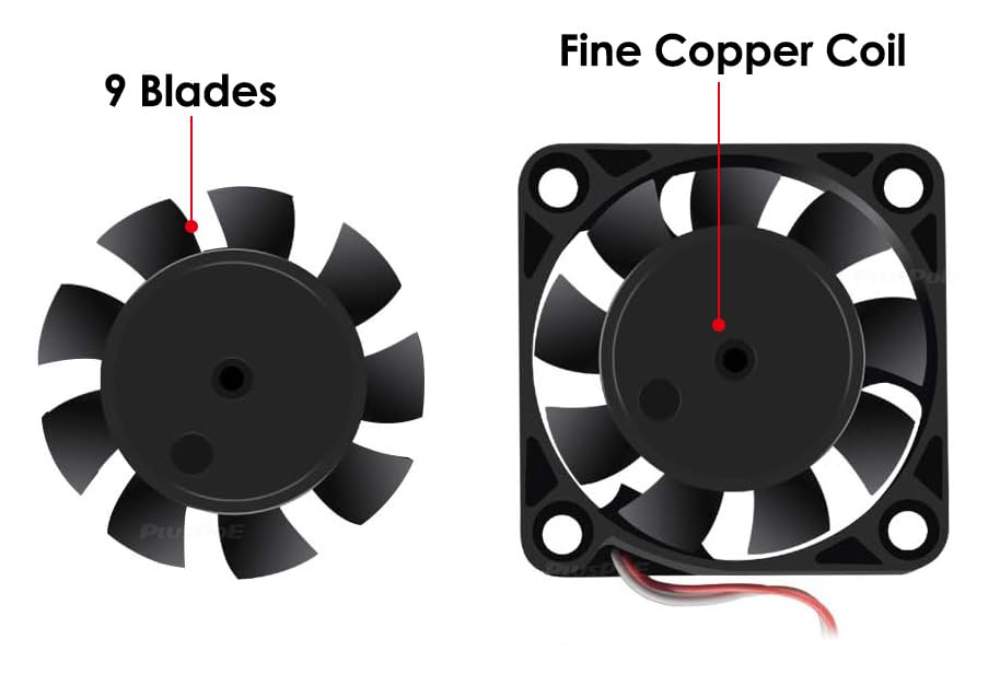 2-Pack 40mm x 10mm DC 12V Brushless Cooling Fan, 4010 Smart Fan for Computer case 3D Printer Humidifier and Other Small Appliances Series Repair