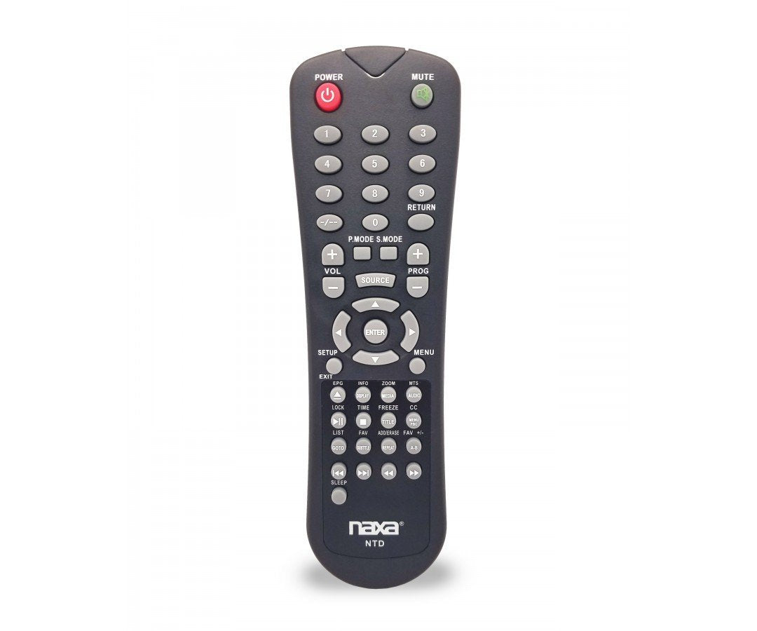 NAXA Original Replacement Remote Control for Naxa NT and NTD Model 12 Volt TVs and TV/DVD Combo Players