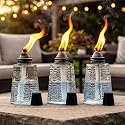 Seraphic Citronella Torches for Outside Patio Table Top Decor, Clear