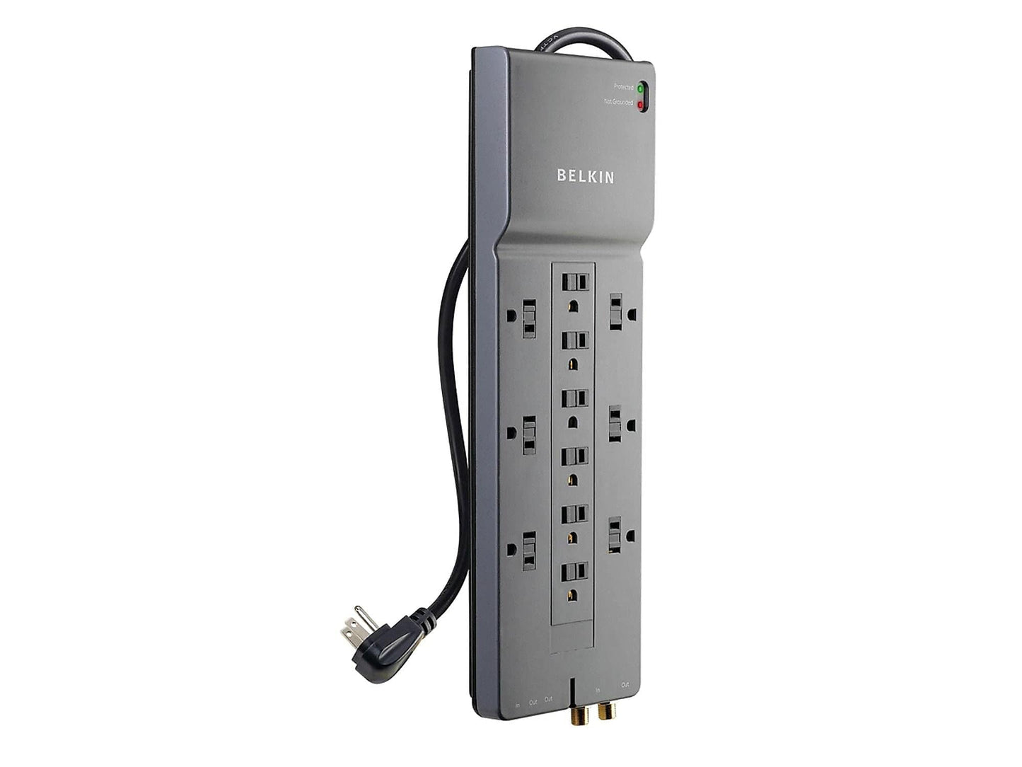 Surge Protector, 3940 Joules, 12 Outlets, 8', Gray