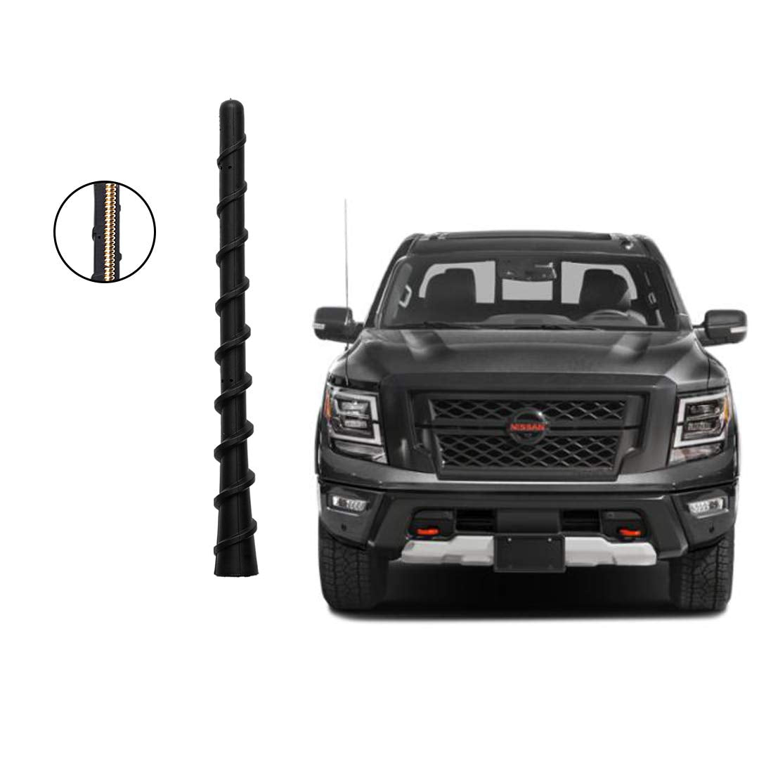 Custom 7 inch Truck Flexible Rubber Short Antenna Compatible with Nissan Titan XD Frontier Xterra Pickup Trucks 1998-2025 2026 Antenna Mast for Nissan