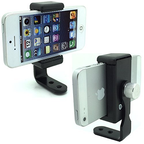 AccessoryBasics 360° Swivel Smartphone Holder with 5/8" Metal Tripod Microphone Mic Stand Adapter Mount for All Smartphones
