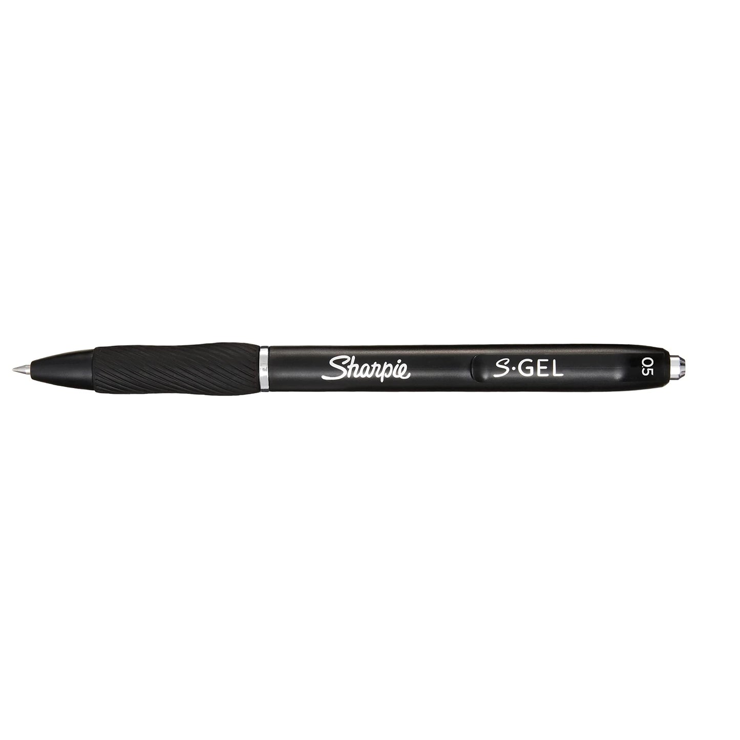 Sanford Sharpie S-Gel Pen, Fine Point (0.5mm), Black Metal Barrel, Black Ink, 4 Count
