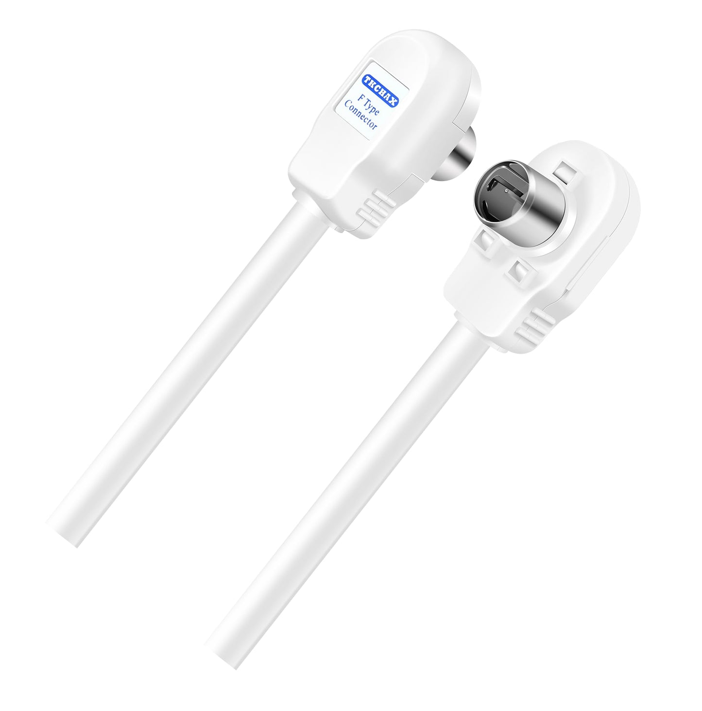 TKCHAX 90° Right-Angle F-Type Male Coax End Quick-Connect Adapter (3-Pack) - RG59/RG6 Coaxial Compatible for TV/Satellite/Antenna/HDTV/Wall Plate