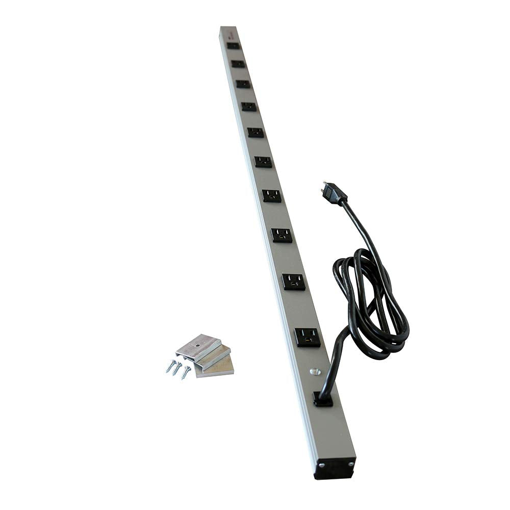 Legrand Wiremold 4810BDS20R CabinetMate Plug-In Outlet Center Unit, 15 Amp Power Strip with 10 Outlets, 48 Inches Long, 6 Foot Cord, Silver (1 Pack)