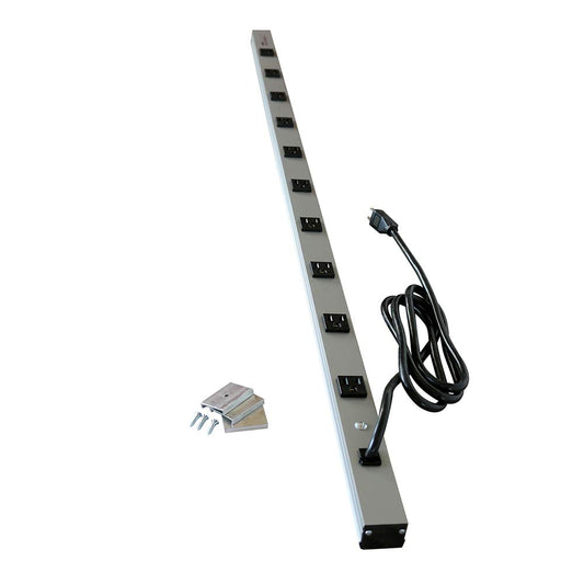 Legrand Wiremold 4810BDS20R CabinetMate Plug-In Outlet Center Unit, 15 Amp Power Strip with 10 Outlets, 48 Inches Long, 6 Foot Cord, Silver (1 Pack)