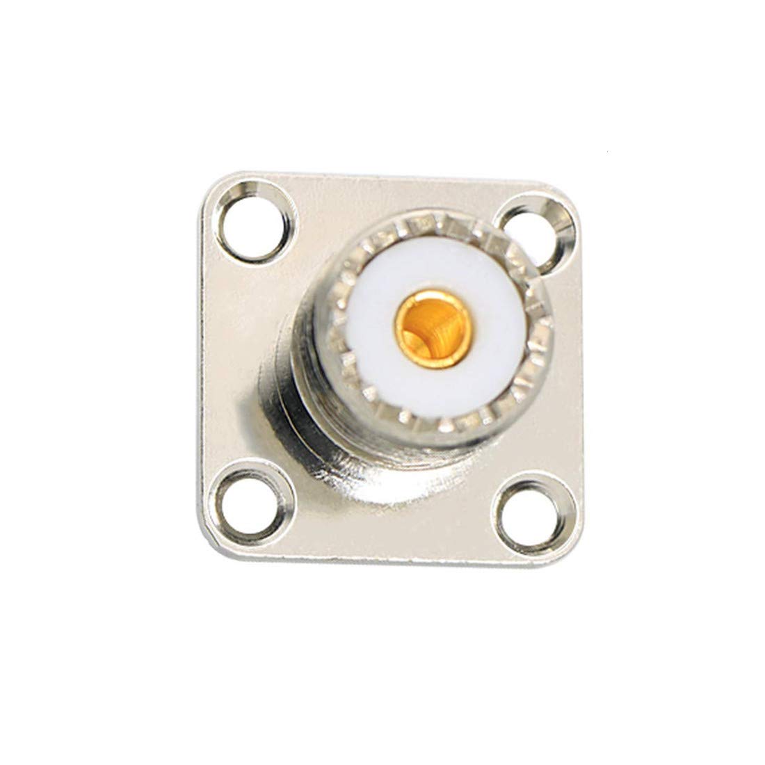 bnafes UHF Female SO239 4-Hole Panel Chassis Mount Flange Adapter Solder Cup RF Coaxial Coax Connector for PL259 Male Plug Pack of 4