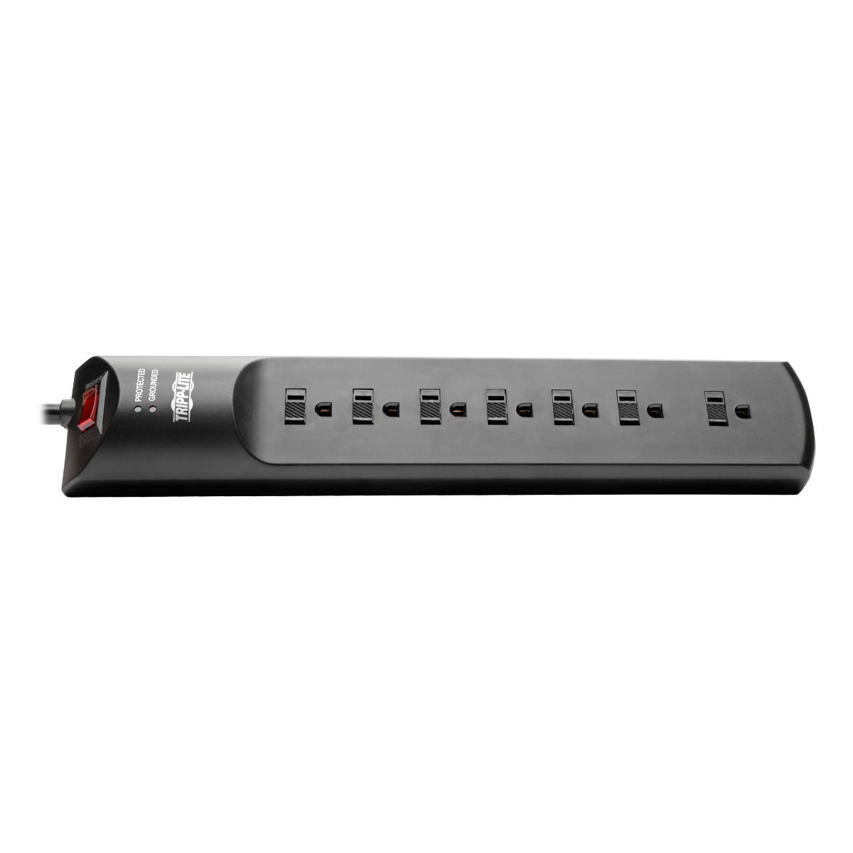 Tripp Lite TAA Compliant 7 Outlet Surge Protector Power Strip, 7ft Cord, Right Angle Plug, & $75,000 INSURANCE (SUPER7BTAA) Black