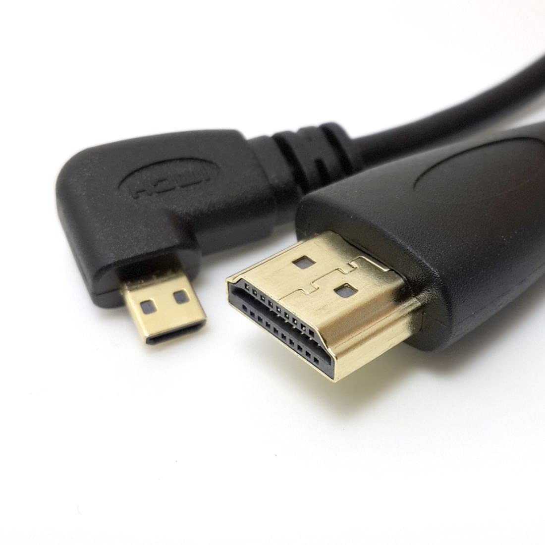 chenyang HDMI Male to Micro HDMI Male 90 Degree Left Angled HDTV Cable for Cell Phone & Tablet & Camera 1.5M