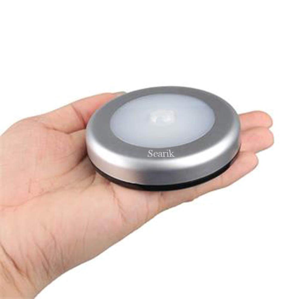 3 Pcs Motion Sensor Light Indoor, Searik Magnetic LED Night Light Battery Powered Step Lights Stair Closet Light Under Cabinet Lighting Stick On