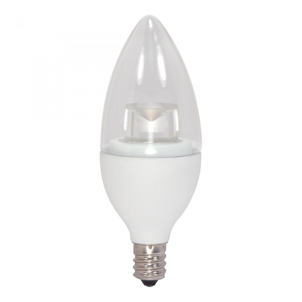 SATCO S8952 LED Light Bulb 4.5 Watt 120 Volt E12 Candelabra Base 3000K Soft White 6 Pack