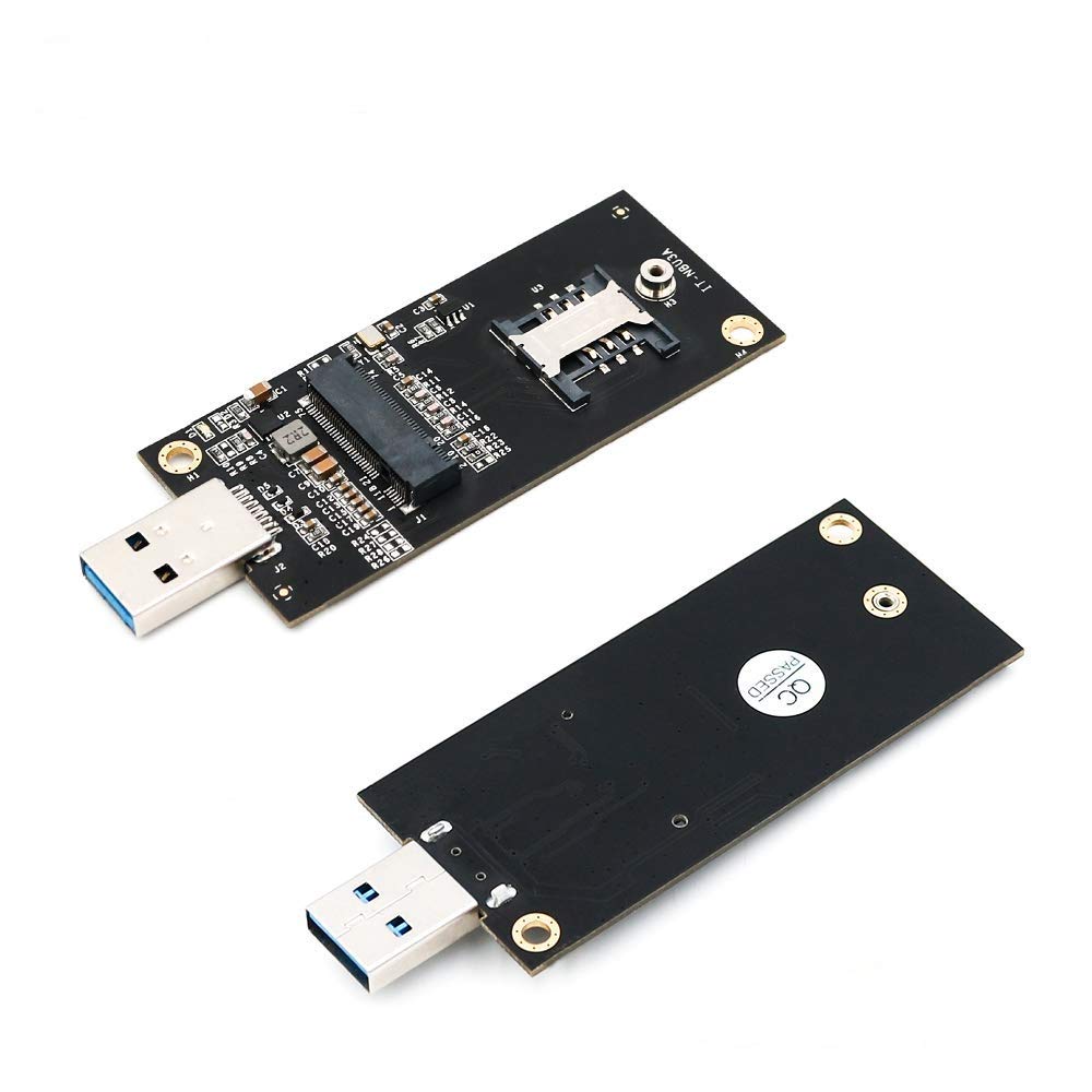 Tekit NGFF(M.2) Key B to USB 3.0 Adapter with SIM 6pin Slot for WWAN/LTE Module(Key B to USB3.0)