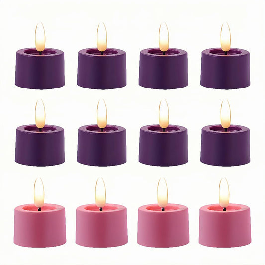 Simplelight Advent Candles, Purple & Pink Tea Lights Candles, Pack of 12