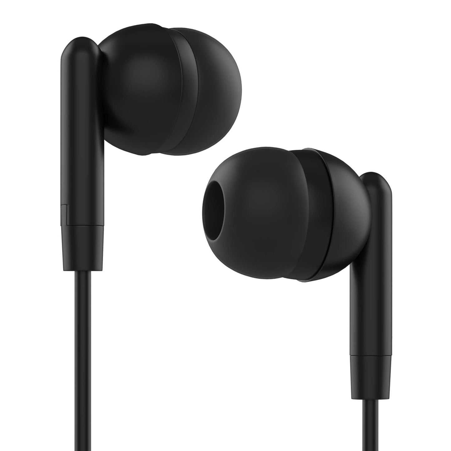 Maeline Bulk Earbuds with 3.5 mm Headphone Plug - 30 Pack Wholesale Bundle - Jet Black
