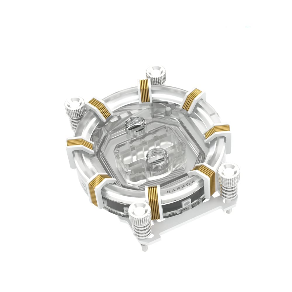 Barrow Ryzen AMD AM4 AM5 Intel 115X X99 X299 Aurora CPU Water Cooling Block (White AMD)