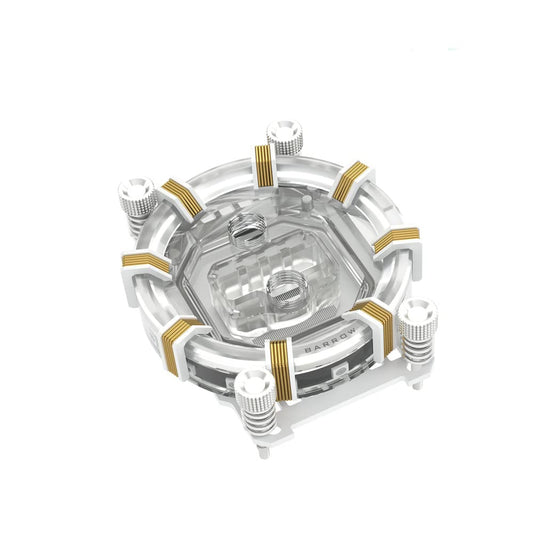 Barrow Ryzen AMD AM4 AM5 Intel 115X X99 X299 Aurora CPU Water Cooling Block (White AMD)