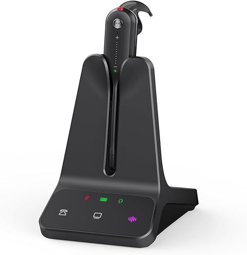 Yealink DECT Wireless Headset WH63 E2 UC, Zoom Teams Certified,Single Ear (Mono) Convertible Headset,Connects to Desk Phone&Computer,Noise Canceling