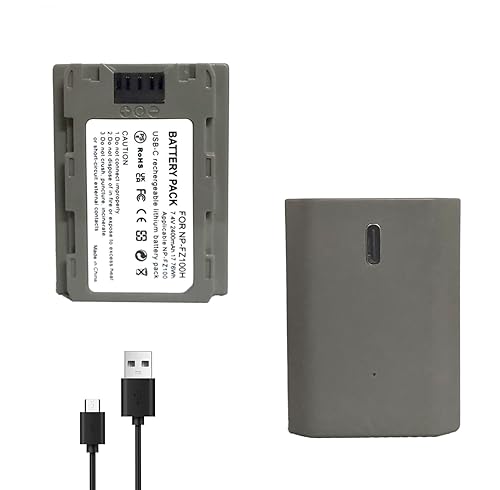 Focruzom NP-FZ100 2400mAh Replacement Battery for A7R V A7S III A7 IV, USB C Charging Cable, Compatible with ZV-E1, FX3, FX30, A1, A9,A9 II, A6600