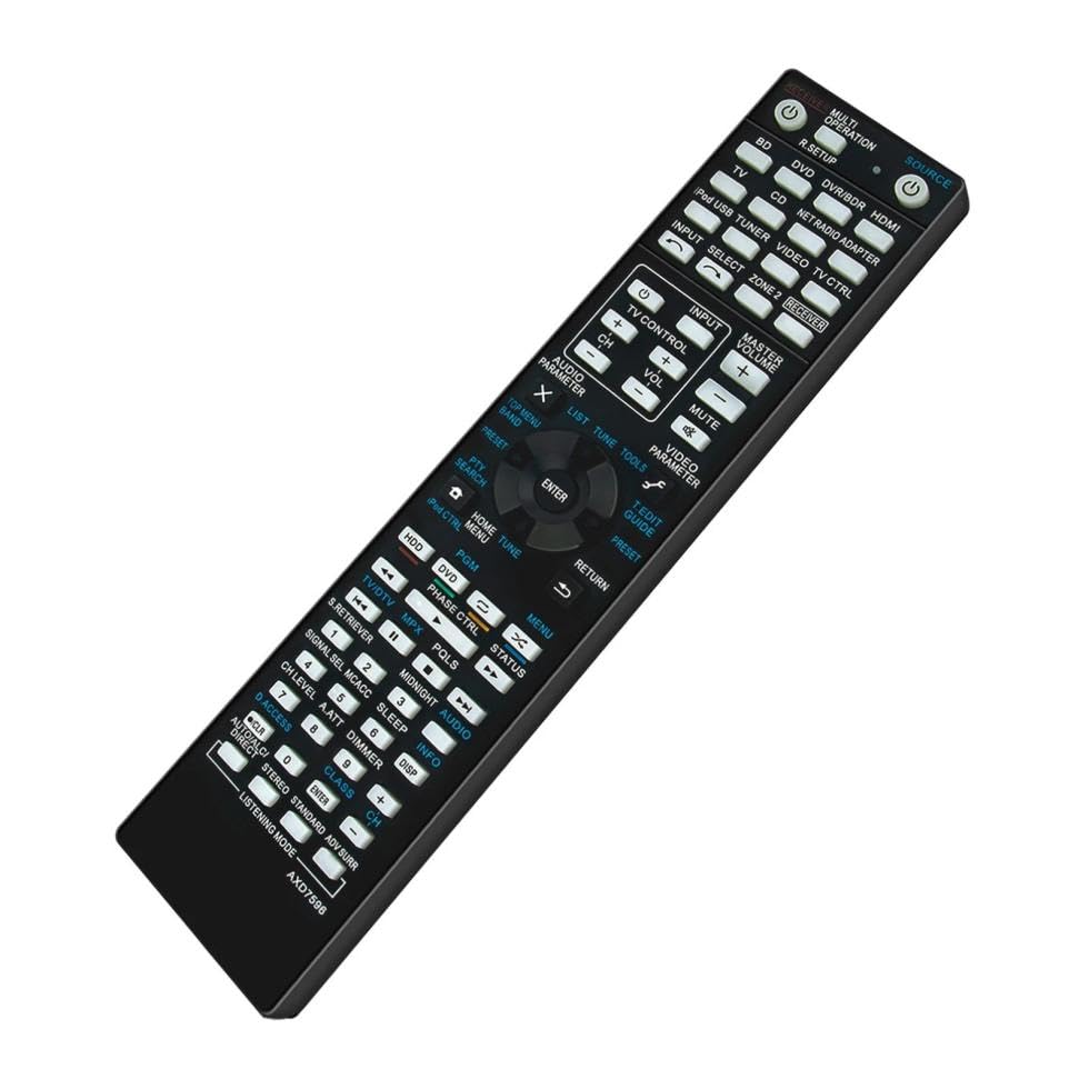 AXD7596 Replacement Remote Control for Pioneer AV Receiver in Living Rooms or Rooms, Replacement Models AXD7595 AXD7615, Replace Remote Compatible