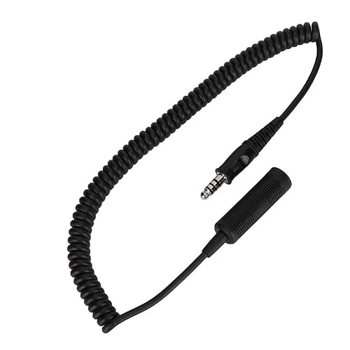 ASHATA Helicopter Headphone Extension Line Cable, U-92A/U to U-174/U Helicopter Headphone Extension Line Cable for Helicopter/Military, U-92A/U…