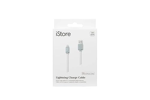 iStore Lightning Sync/Charge Cable 9.8 Feet, White/Gray (ACC101011CAI)