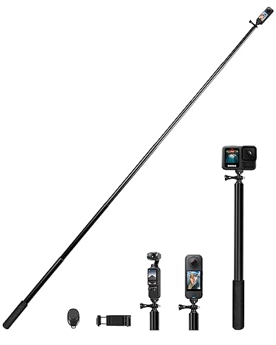 118" Extra Long Selfie Stick,10ft Invisible Selfie Stick,Aluminum Compatible with Insta360 X5/X4/X3 ONEX2/RS,Gopro,DJI Osmo Action 5/3,Cell Phone,with