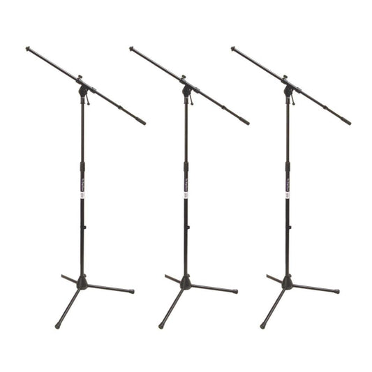 On Stage MS7701B Euro Boom Microphone Stand Bundle (Black) (3 Items)