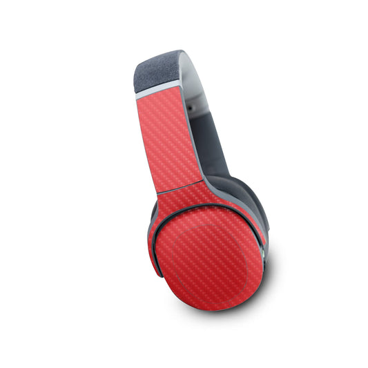 MightySkins Carbon Fiber Skin Compatible with Skullcandy Crusher Evo Wireless - Solid Red | Protective, Durable Textured Carbon Fiber Finish | Easy…