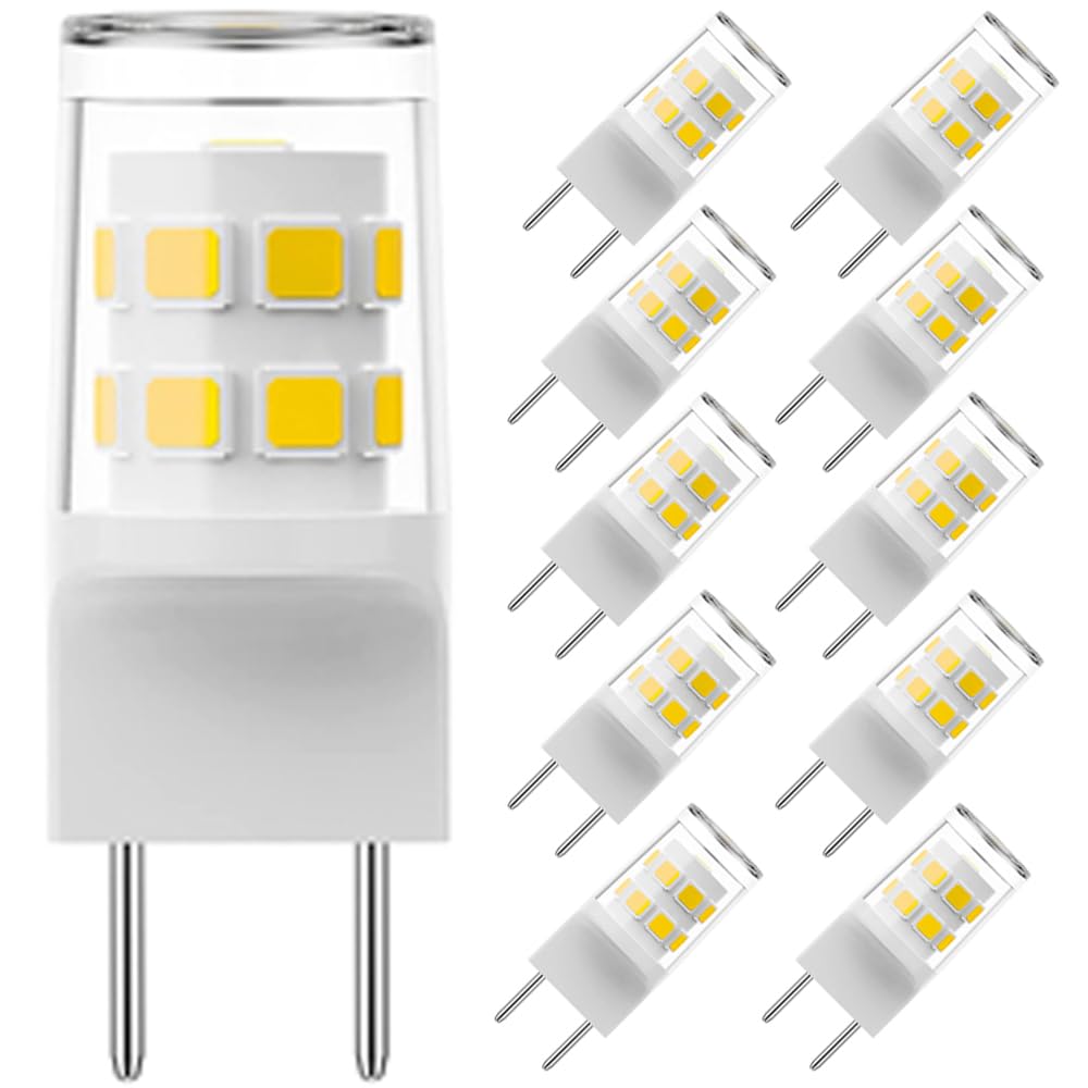 Fglyniy G8 LED Bulb 3W Equivalent to 15W-20W G8 Halogen Bulbs, T4 JCD Type Bi-Pin G8 Base, G8 Bulb 6000K Daylight White, 120V AC, Energy Efficient