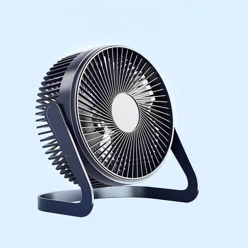 Tlsic Compact Desk Fan with 2 Speed Settings | Air Circulator Desk Fan for Bedroom, Home and Office,Cooling (Blue, 5-inch)