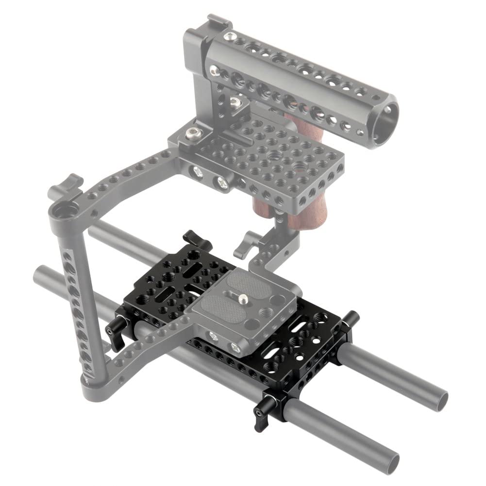 NICEYRIG Camera Cheese Plate Kit with 15mm railblocks Universal for DSLR Rail System