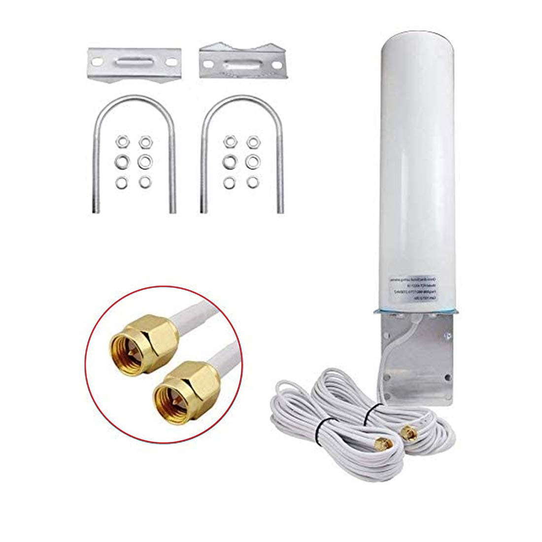High Gain 10-12dBi Wide Band Outdoor Wall Mount Dual SMA 3G/4G LTE Antenna for 4G LTE Router Modem Gateway Mobile Cell Phone Signal Booster Cellular