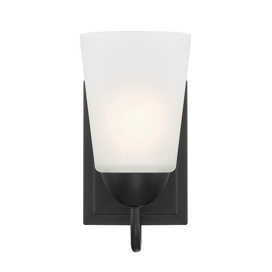 DESIGNERS FOUNTAIN Malone Outdoor Light Fixture, 9.25 Inch Exterior Wall Lantern Sconce for Front Door, Patio and Porch, Matte Black, D267M-WS-MB