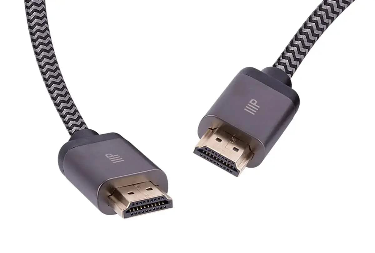 Monoprice 8K Certified Ultra High Speed HDMI Cable - Braided - HDMI 2.1, 8K@60Hz, 4K@120Hz, 48Gbps, HDR, VRR, CL2 in-Wall Rated, 25ft, Black