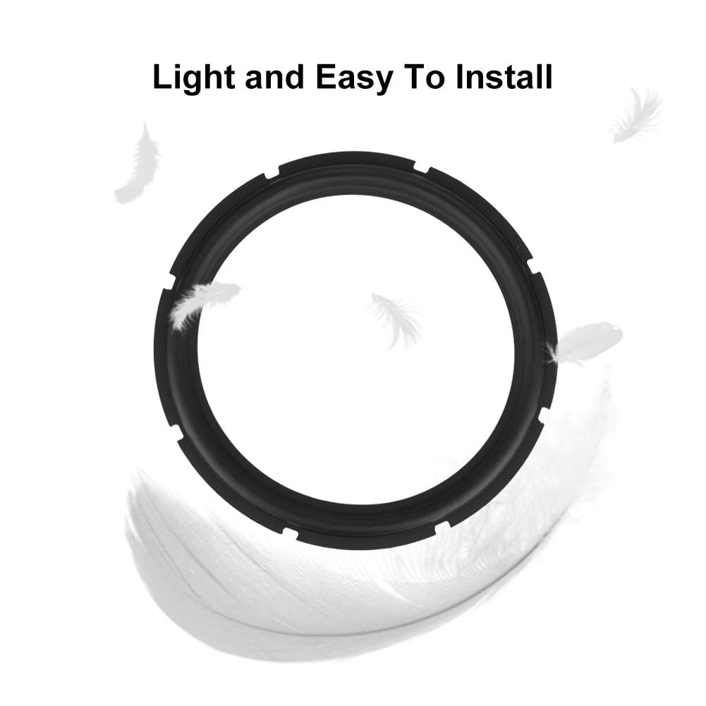 Zerone Speaker Rubber Surround, 12inch Perforated Rubber Rings Replacement Parts for Speaker Repair or DIY (Black)
