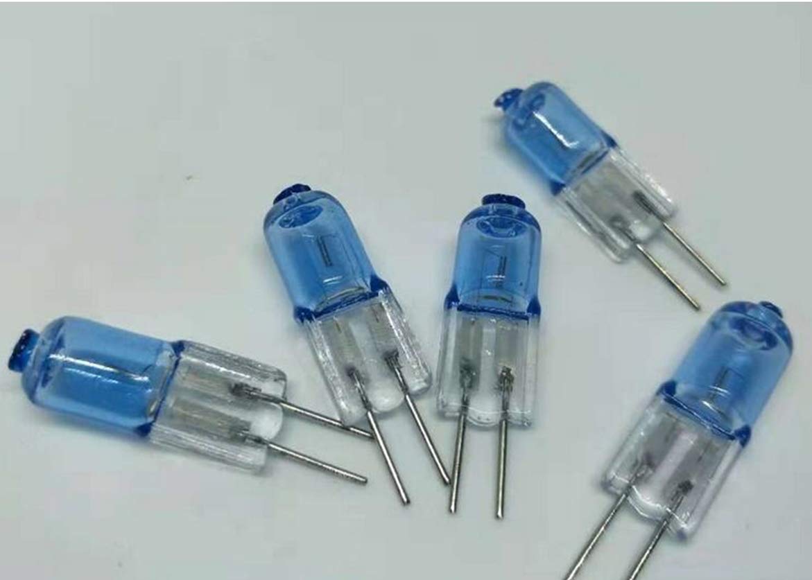 10W Halogen Bulbs 10 Watt T3 G4 Base 12 Volt Light Bulb 10W 12 Volt T3 JC Lamp Halogen Light Bulbs,T3 G4 Bi-Pin Base,Blue Glass Cover, Warm Soft White