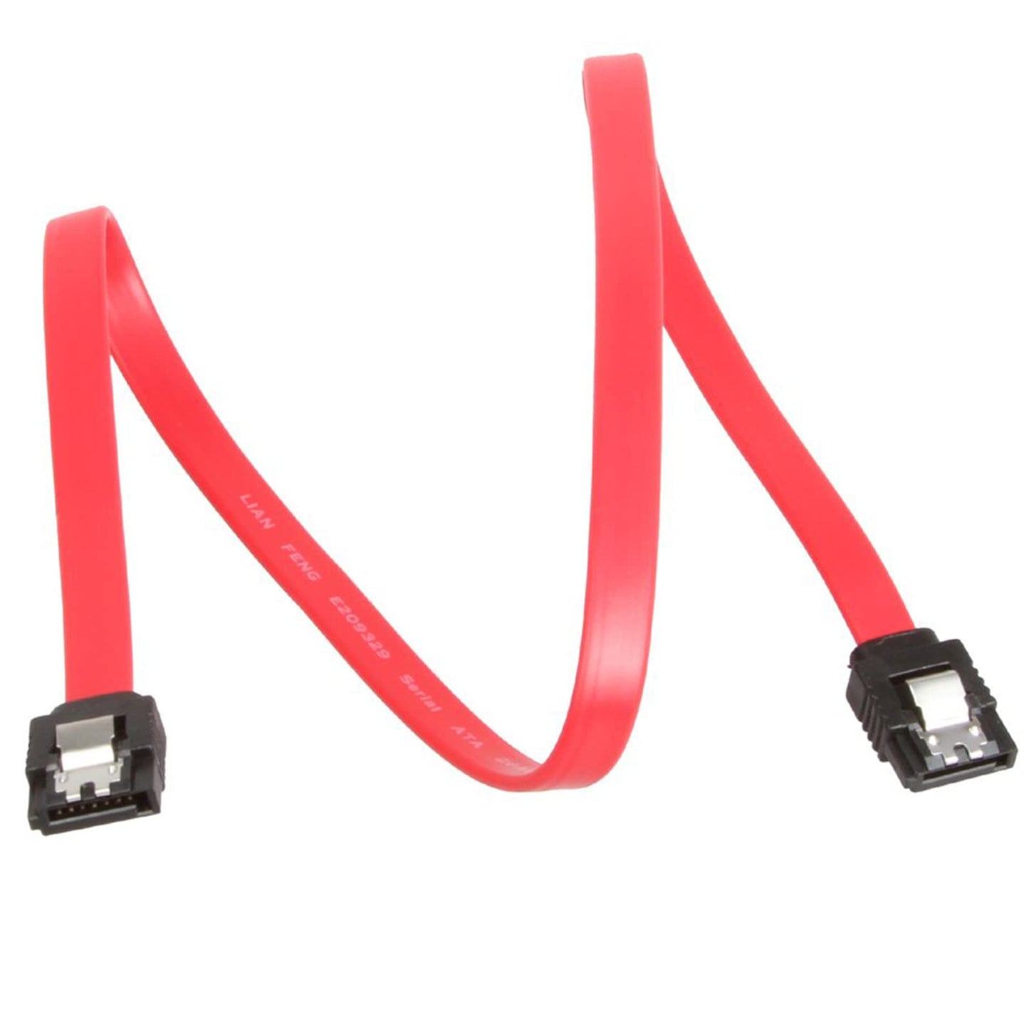 LINESO 6 Pack Straight SATA III Cable 6.0 Gbps 18 Inches (red)