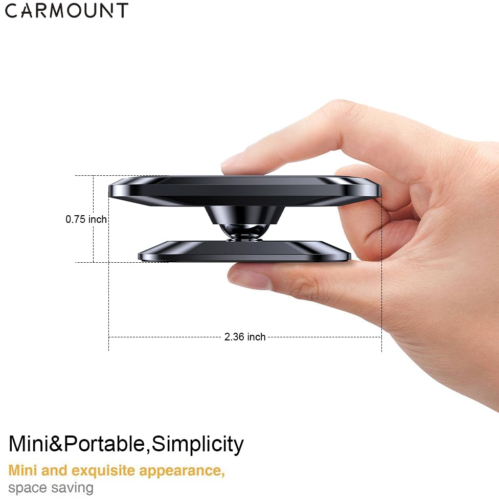 ?2-Pack? Magnetic Phone Holder for Car?Super Magnets?Carmount 2.0 Magnetic phone Mount?360°Rotation?Universal Dashboard Cell Phone Holders for Your