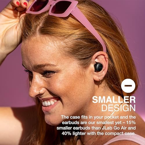 JLab Go Air Pop+ True Wireless Earbuds, in Ear Headphones, Bluetooth Earphones, 35H Playtime Ear Buds, Bluetooth Earbuds with Microphone, USB-C