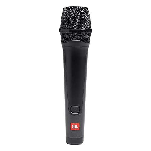 JBL PartyBox Mic 100: Wired Dynamic Vocal Mic with Cable (3M),Quality Performance, Wire mesh Cap with windscreen, Easy to use, Cardioid Polar Pattern