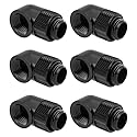greenDracaena Dracaena.io 6 Pack G1/4" 90° Rotary 360° Swivel Fitting, Male to Female Extender Adapter for PC Water Cooling Loop, Computer Liquid