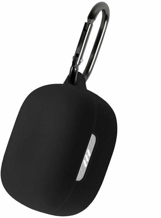 Geiomoo Silicone Case Compatible with JBL Live Pro TWS 2, JBL Live Pro+ TWS Protective Cover with Carabiner (Black)