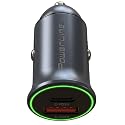 USB-C Car Charger; 2-Port 32W/60W USB-C + USB-A Car Power PD/QC Fast Charging Solid Cigarette Lighter for iPhone 16/15/14/13/12/11/ProMax, iPad
