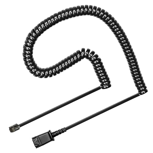 U10P Adapter Cable Compatible with Plantronics QD Headsets Work with Polycom VVX Shoretel NEC Aastra Nortel Digium Phones