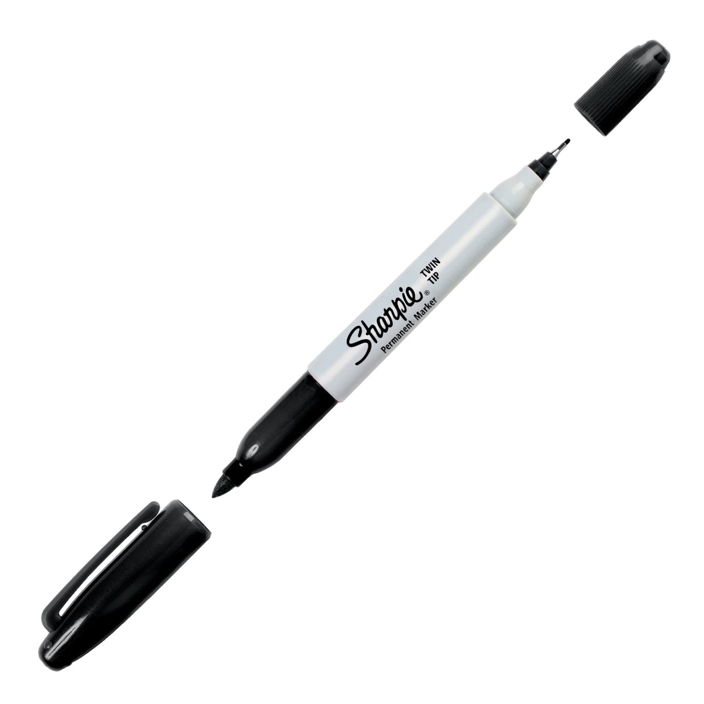 Sharpie Twin Tip Permanent Markers, Fine and Ultra Fine, Black, 12 Count