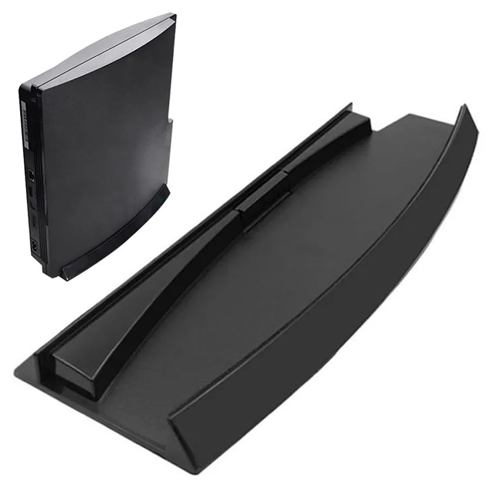 KlsyChry Stand for PlayStation PS3 Slim (2000 or 3000 Series) Compatible Holder Vertical Stand Mount - Black