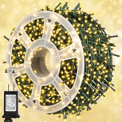 weillsnow 164Ft 500 LED Christmas Lights, Waterproof 8 Twinkle with Memory Functions Christmas Tree Lights for Indoor Outdoor Christmas Tree Garden